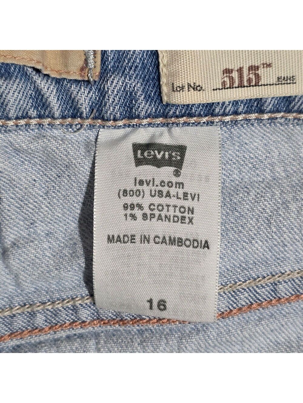 Levi's 515 Light Wash Denim Shorts Size 16 2005 date - Picture 4 of 7
